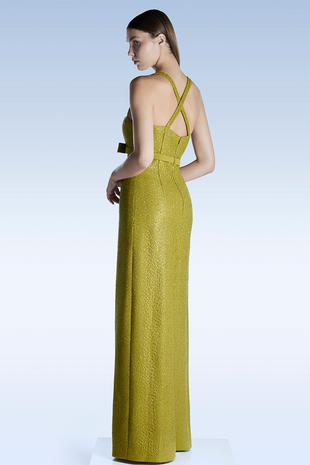 Sleeveless Bow-Waist Column Dress