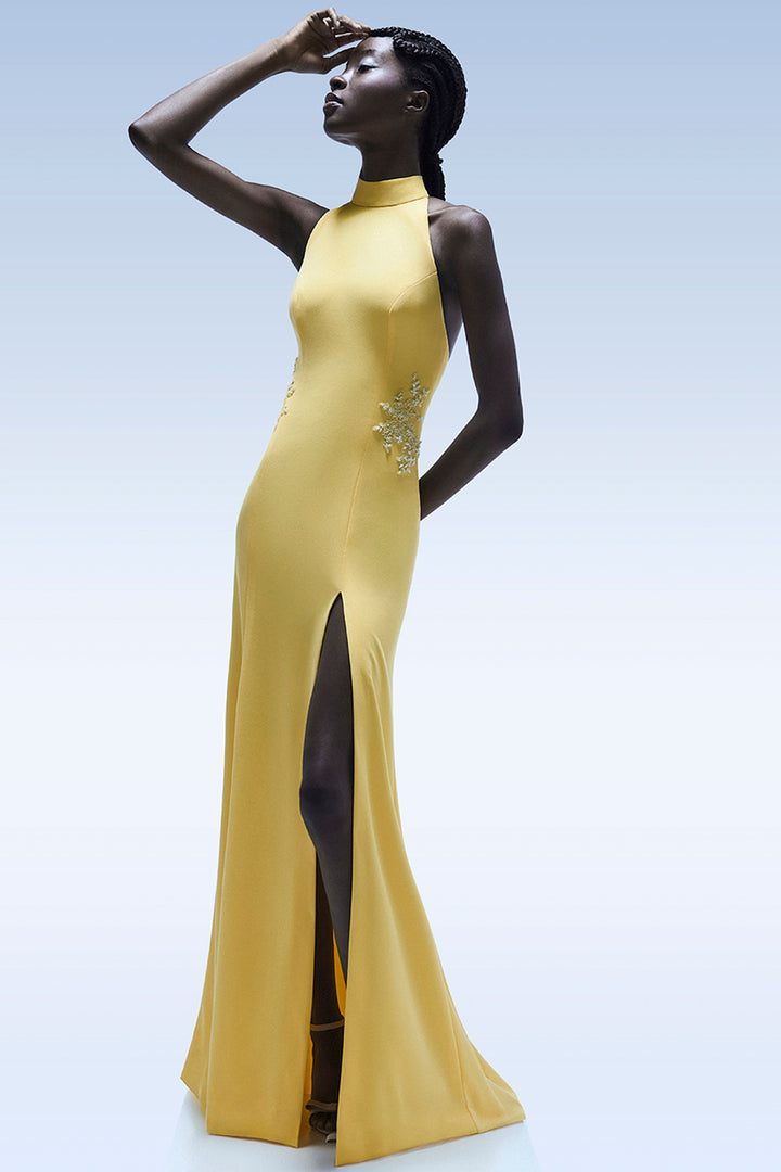 Halter-Neck with High-Slit Dress