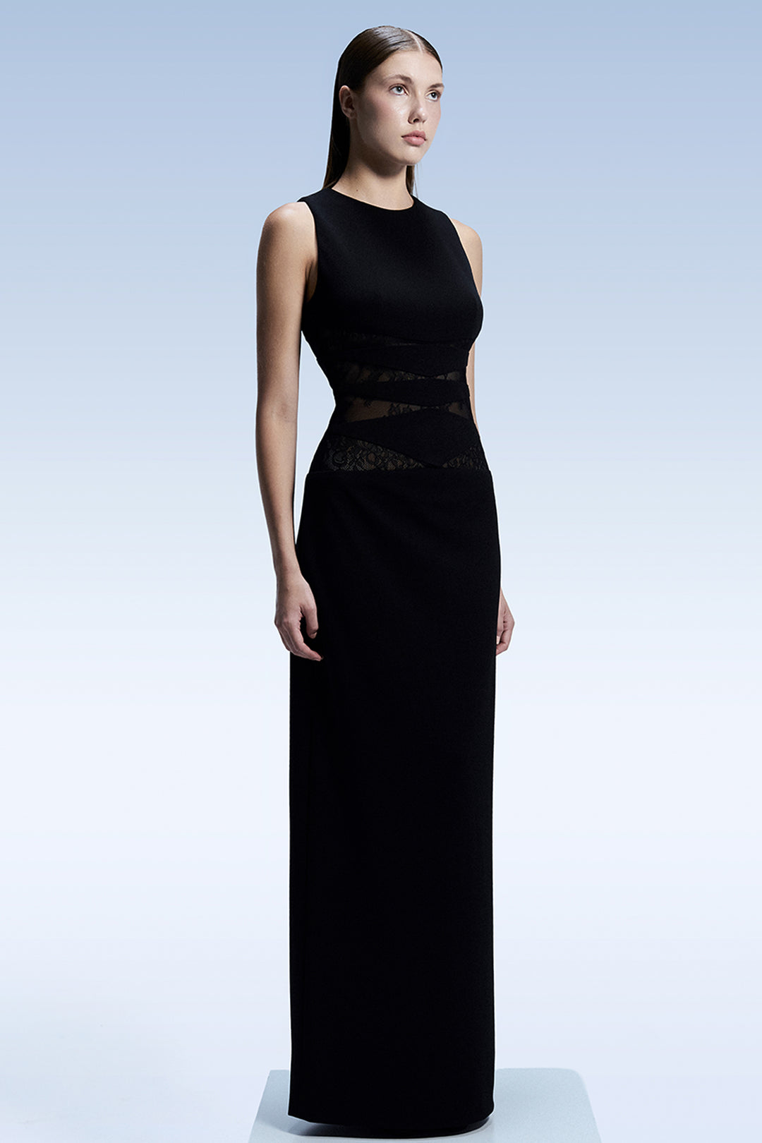 Sleek with Cutout Lace and Long Dress