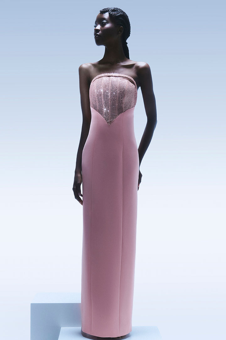 Strapless with Embellished and Column Dress