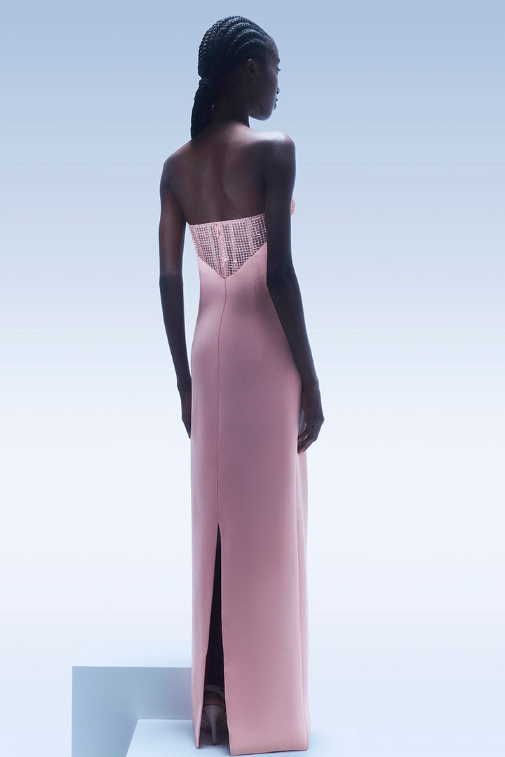 Strapless with Embellished and Column Dress