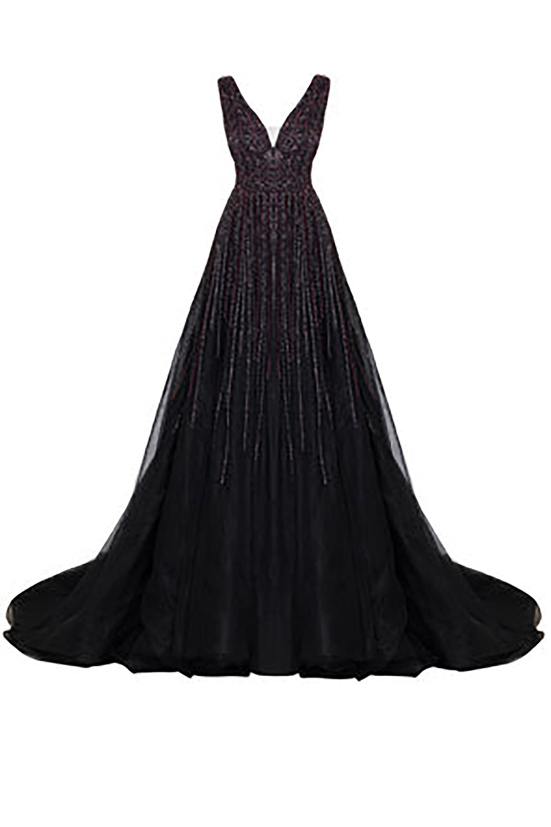 Beaded Gold Dress with V-neckline