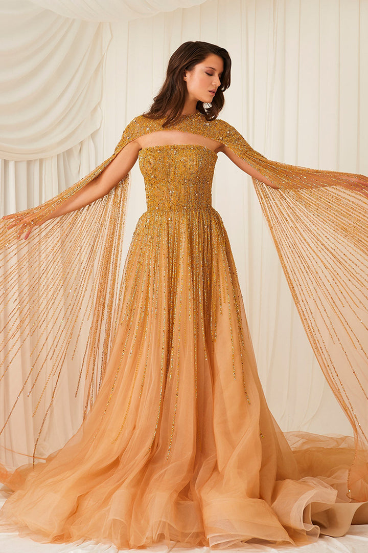 A-line with Cape-Like Sleeves