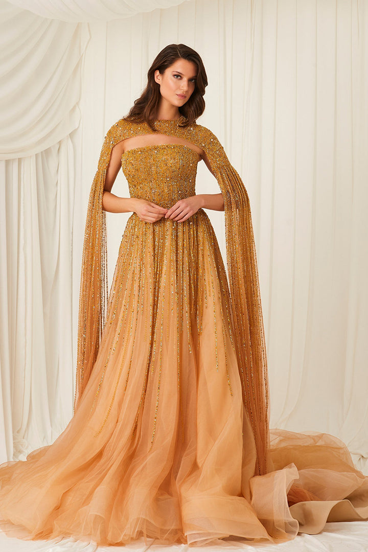 A-line with Cape-Like Sleeves