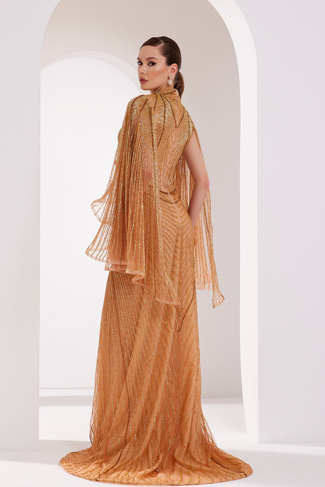 Long Dress with Detachable Tail