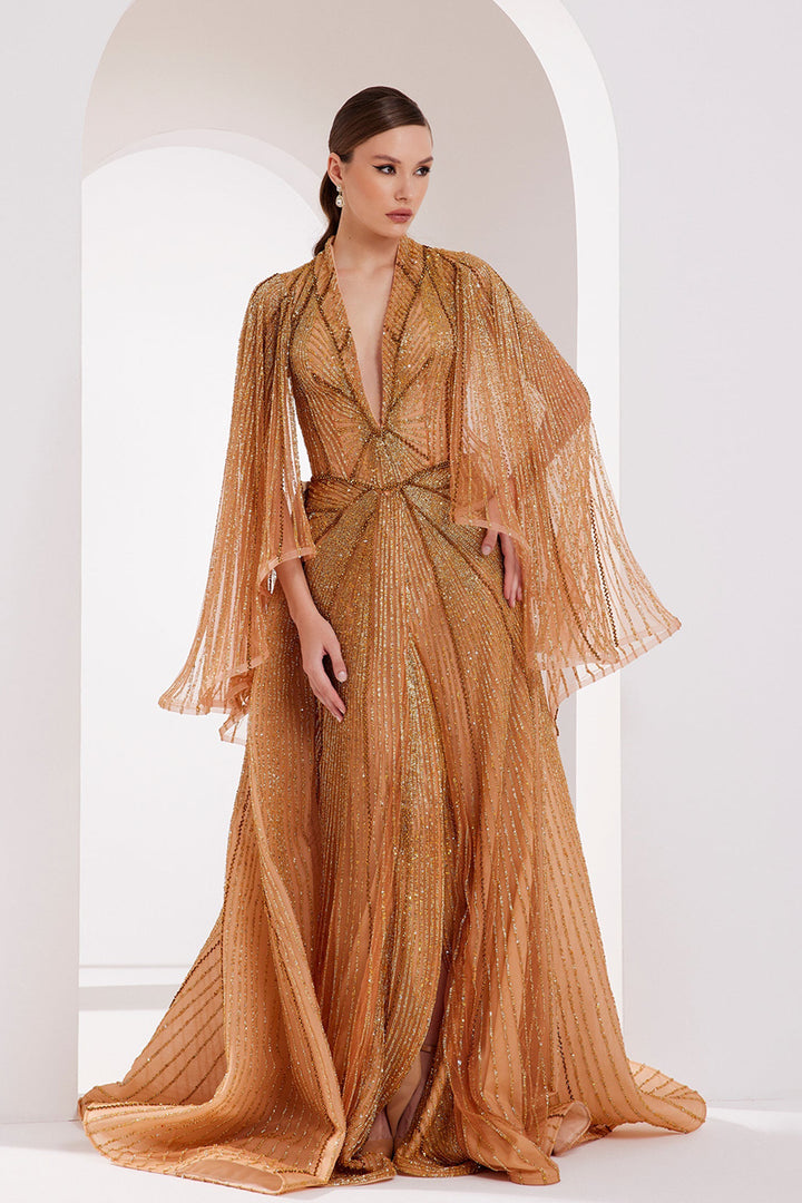 Long Dress with Detachable Tail