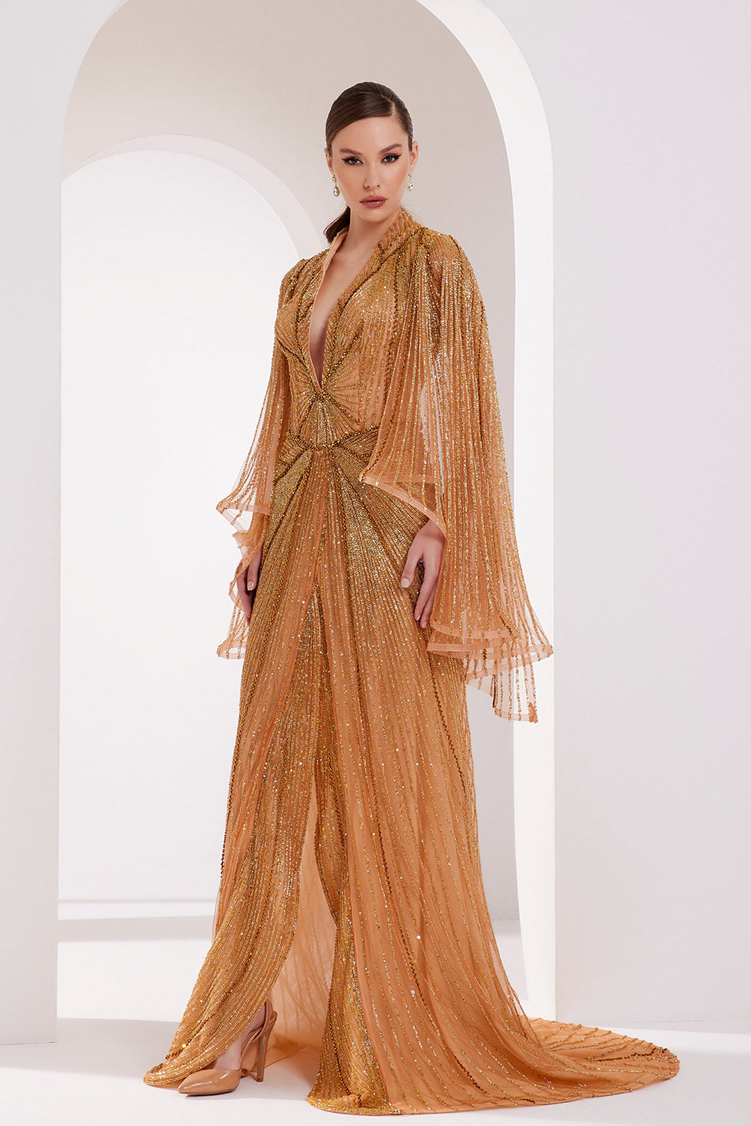 Long Dress with Detachable Tail