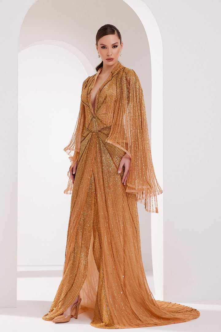 Long Dress with Detachable Tail