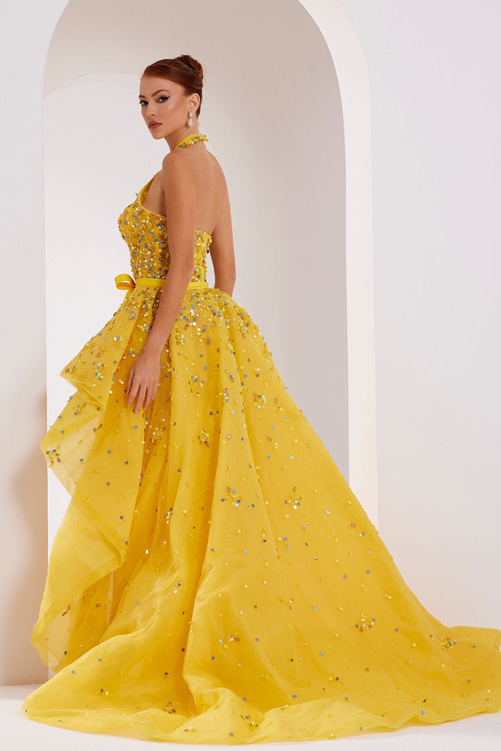 Beaded Tulle Criss-Cross Dress