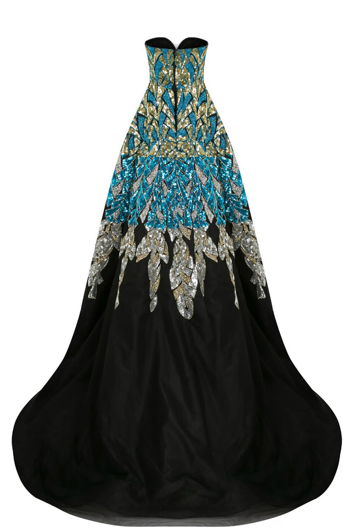 Beaded Corseted A-line Dress