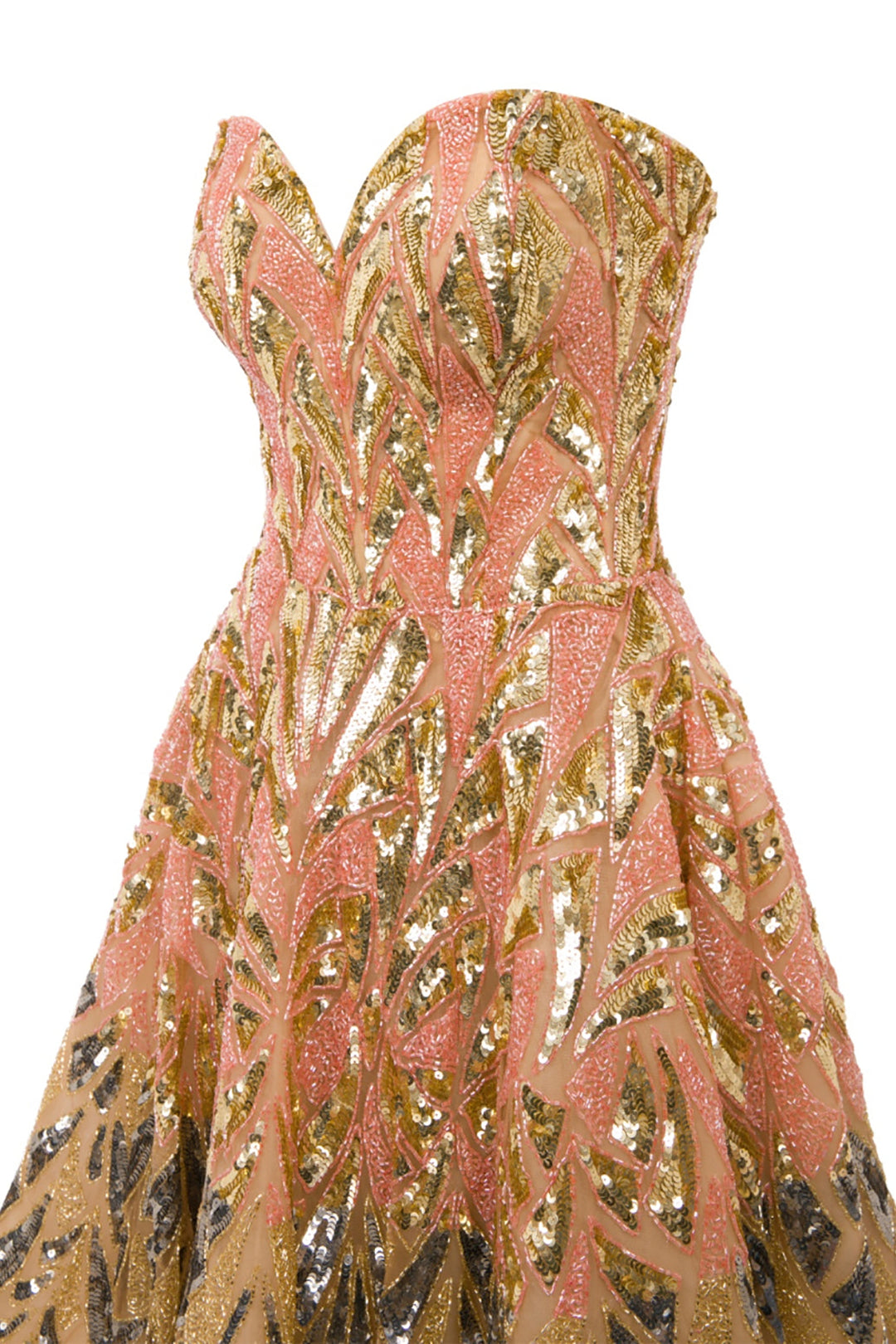 Beaded Corseted A-line Dress