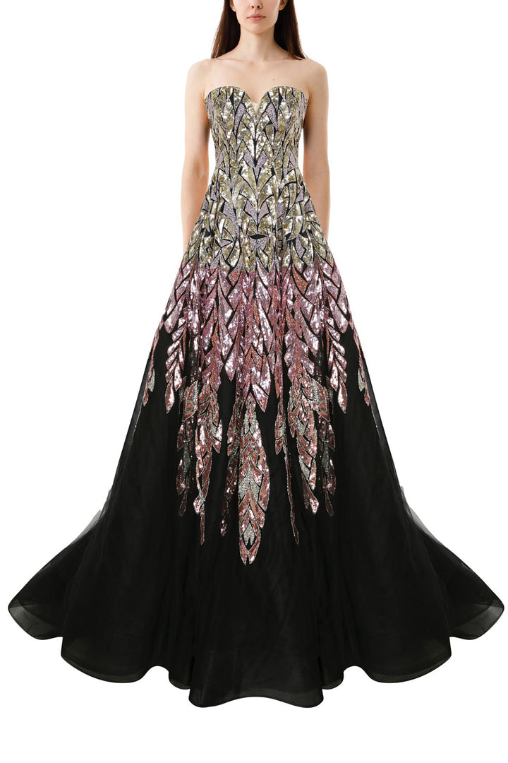 Beaded Corseted A-line Dress