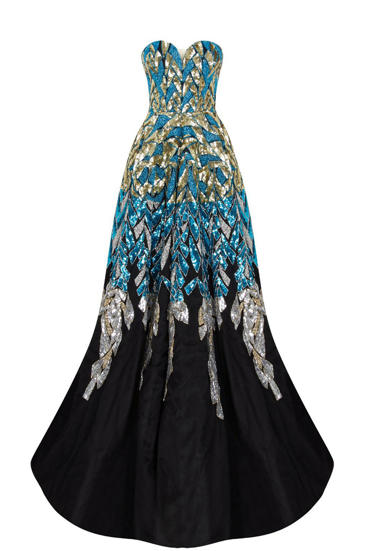 Beaded Corseted A-line Dress