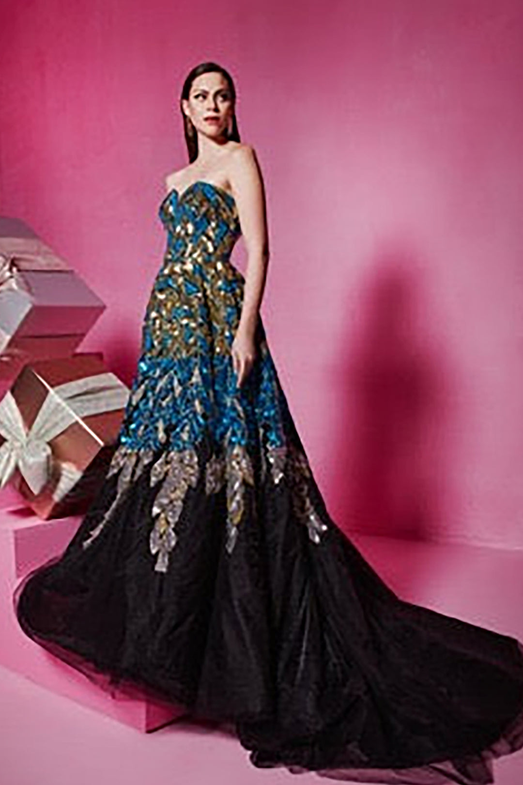 Beaded Corseted A-line Dress