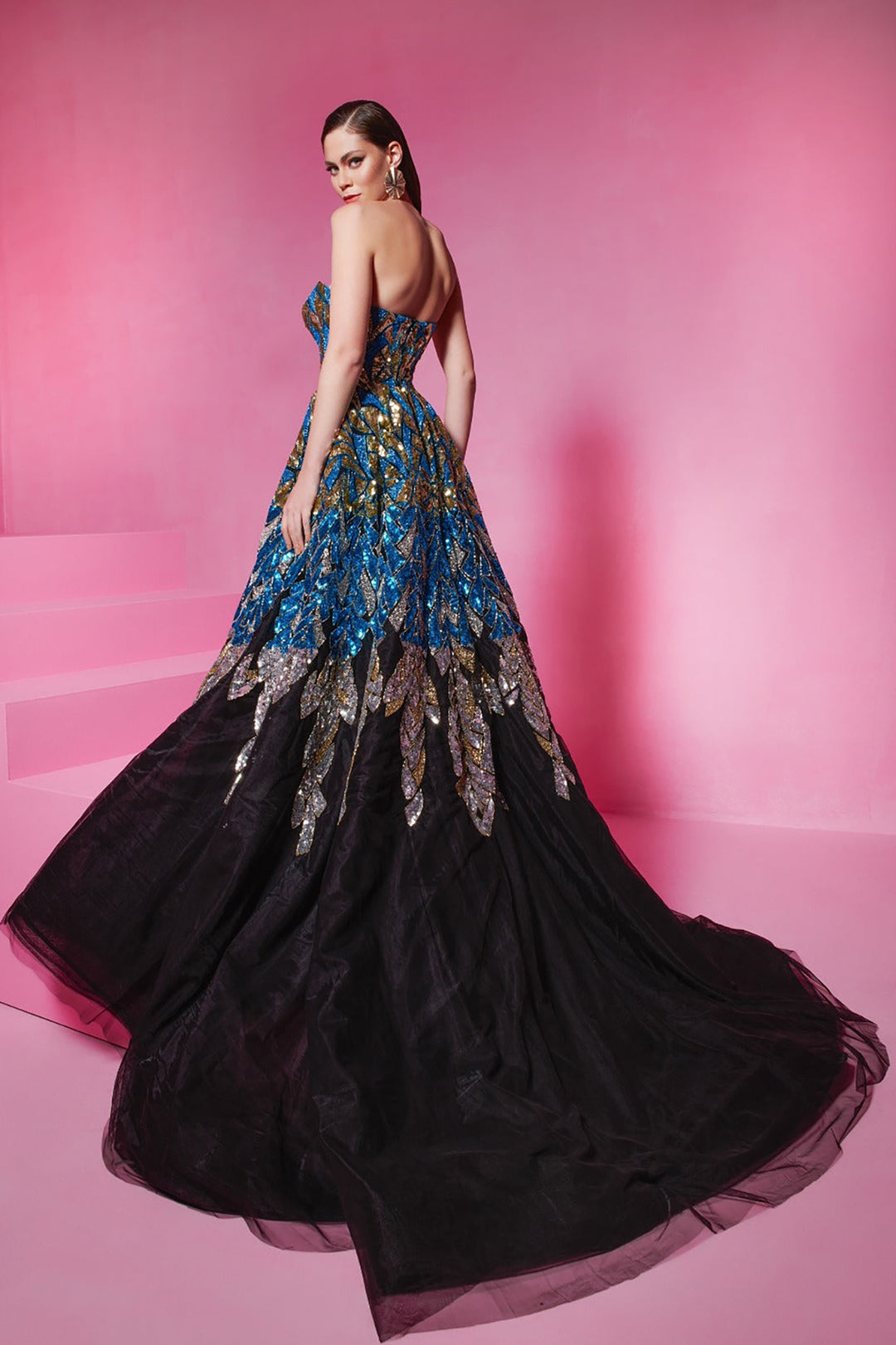 Beaded Corseted A-line Dress