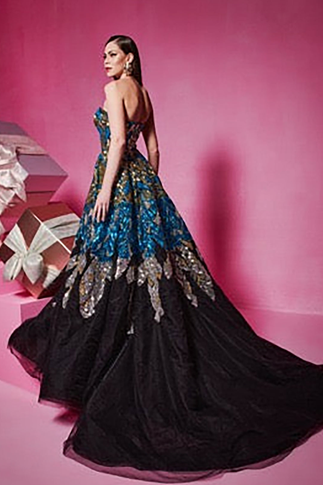 Beaded Corseted A-line Dress