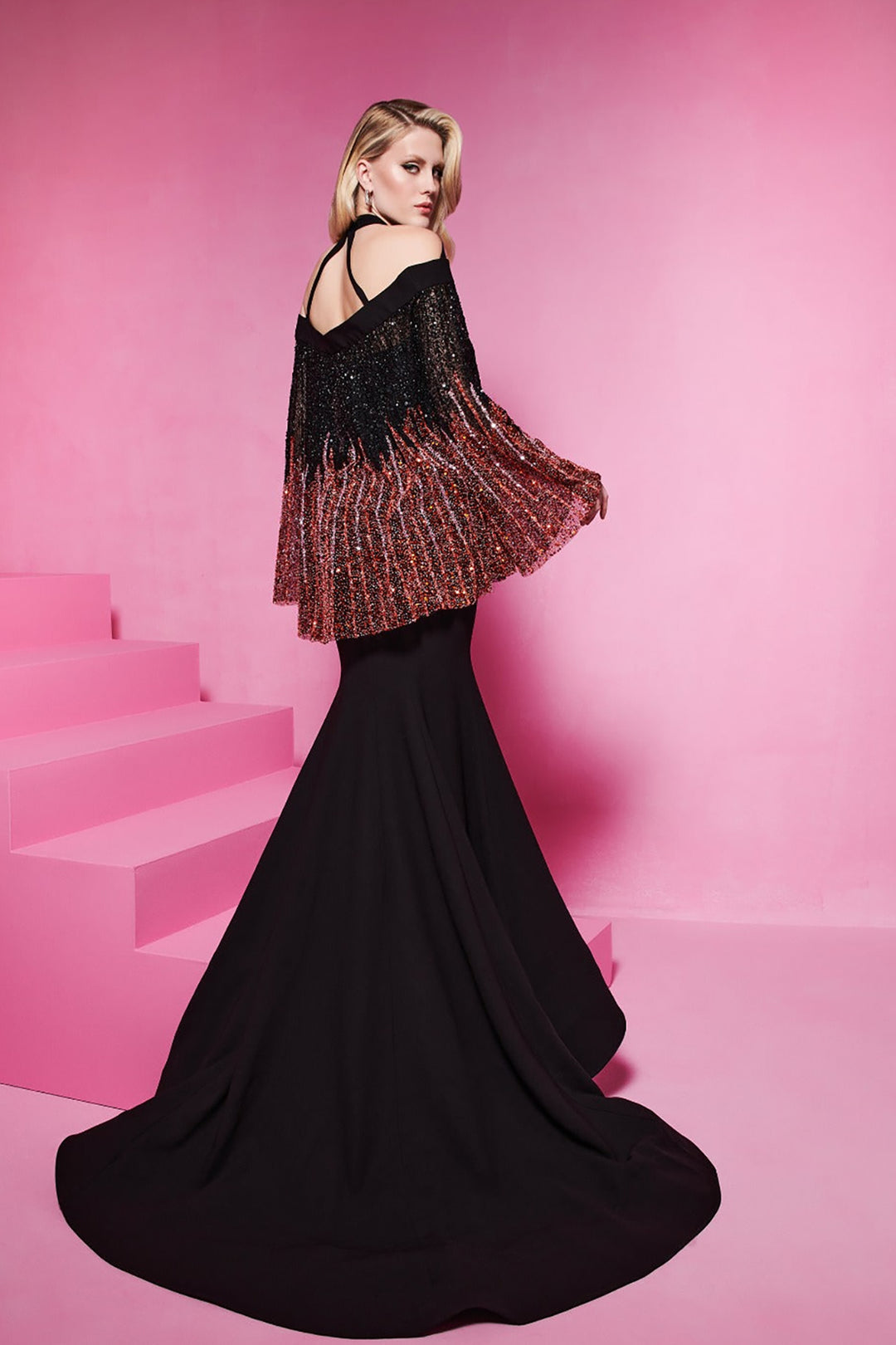 Beaded Tulle Strapless Dress