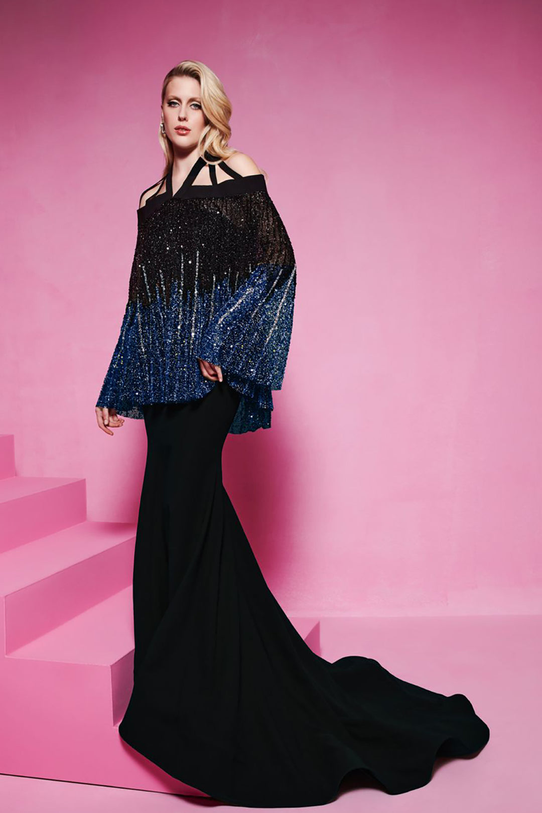 Beaded Tulle Strapless Dress