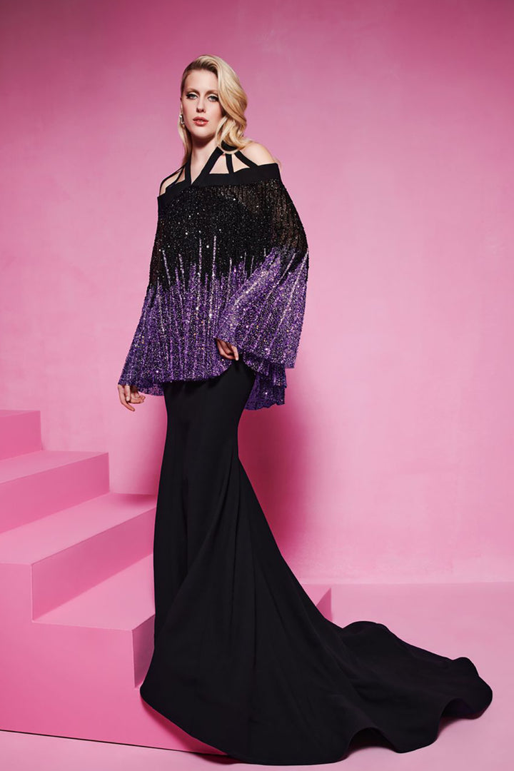 Beaded Tulle Strapless Dress