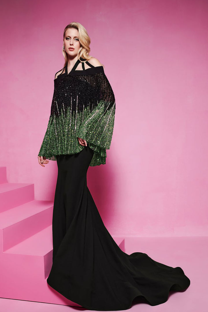 Beaded Tulle Strapless Dress