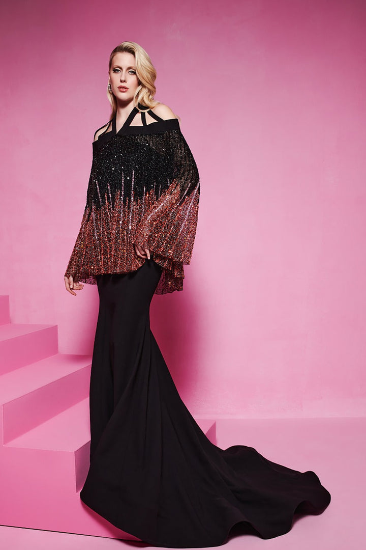 Beaded Tulle Strapless Dress