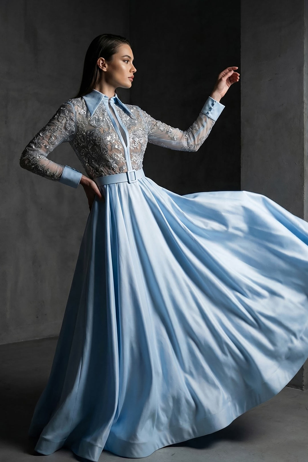 a line dress with flared skirt Womens Dresses LW1401 Lantern Sleeve Long Maxi Dress With Flared Skirt -Boho Vintage A-Line Party Gown Elegant Dresses