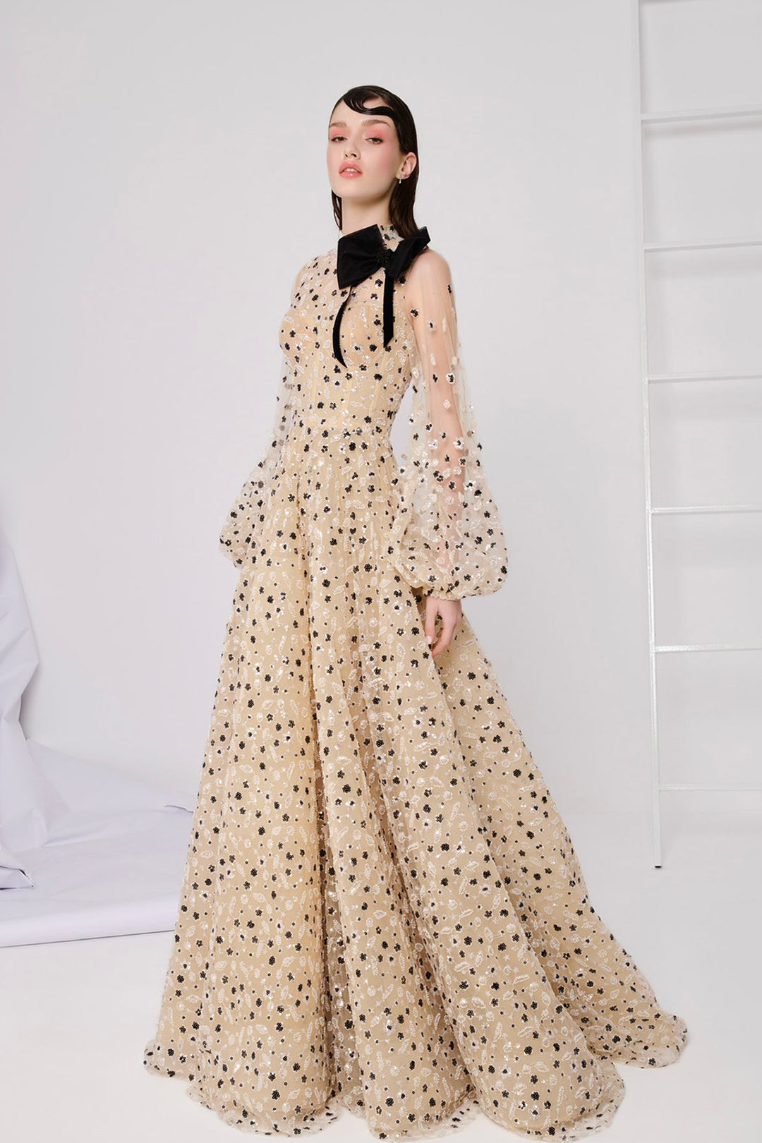 Beaded Dress with Papillon