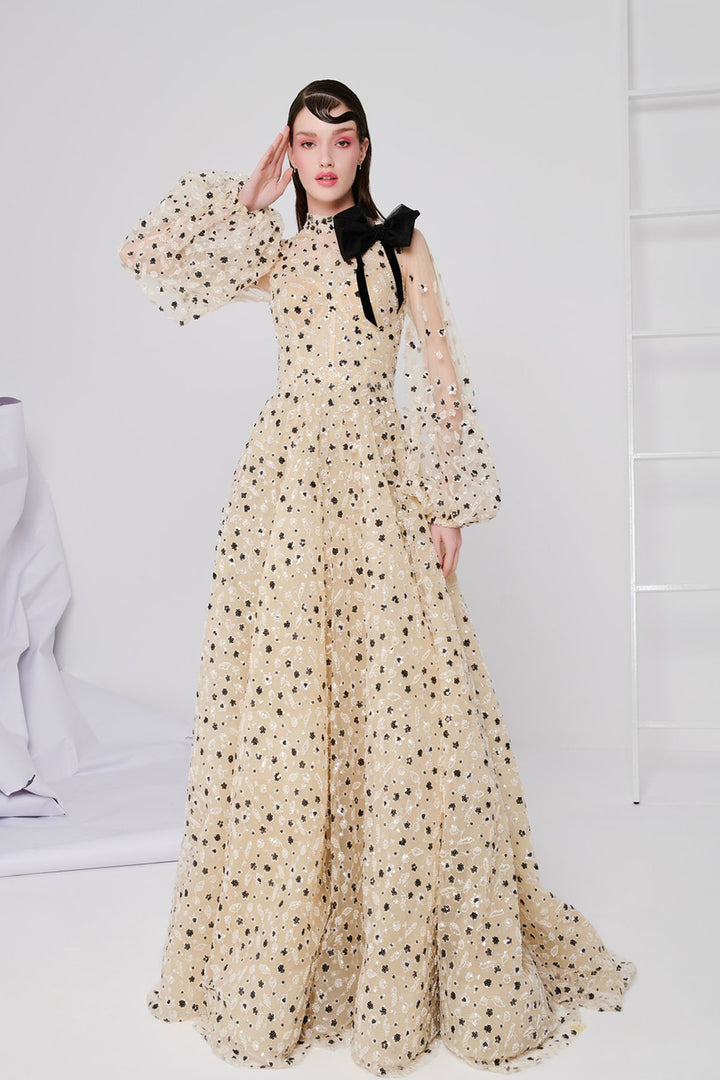 Beaded Dress with Papillon