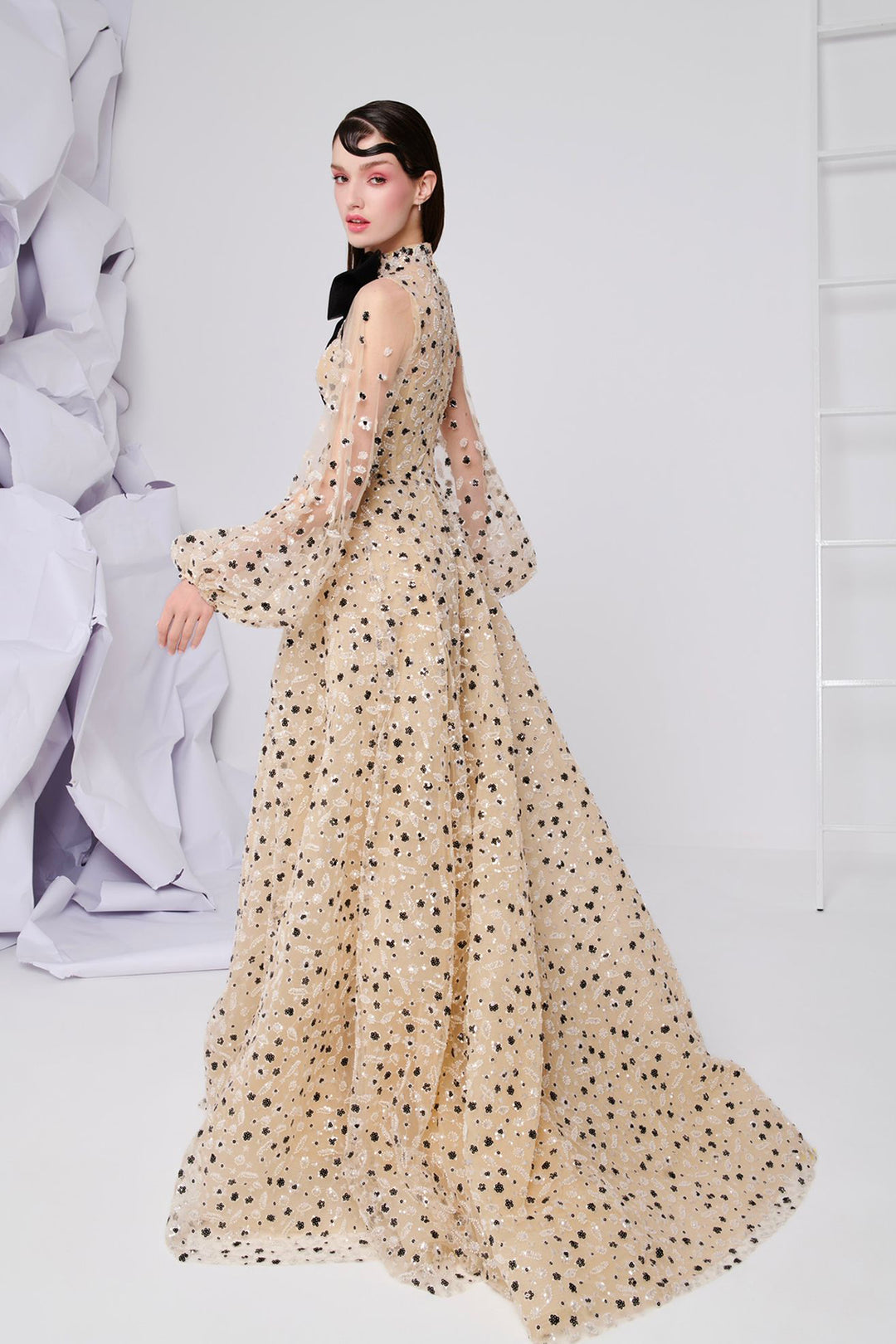 Beaded Dress with Papillon