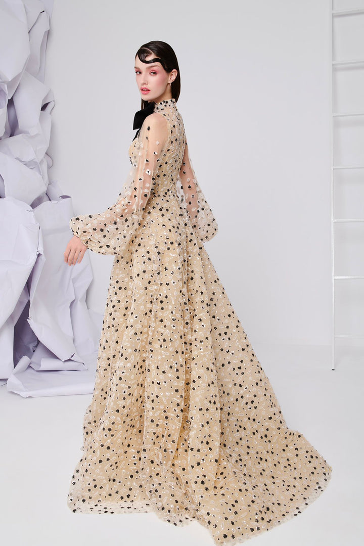 Beaded Dress with Papillon