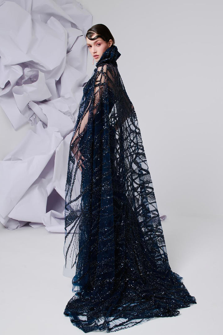 Satin Strapless Dress with Embroidery