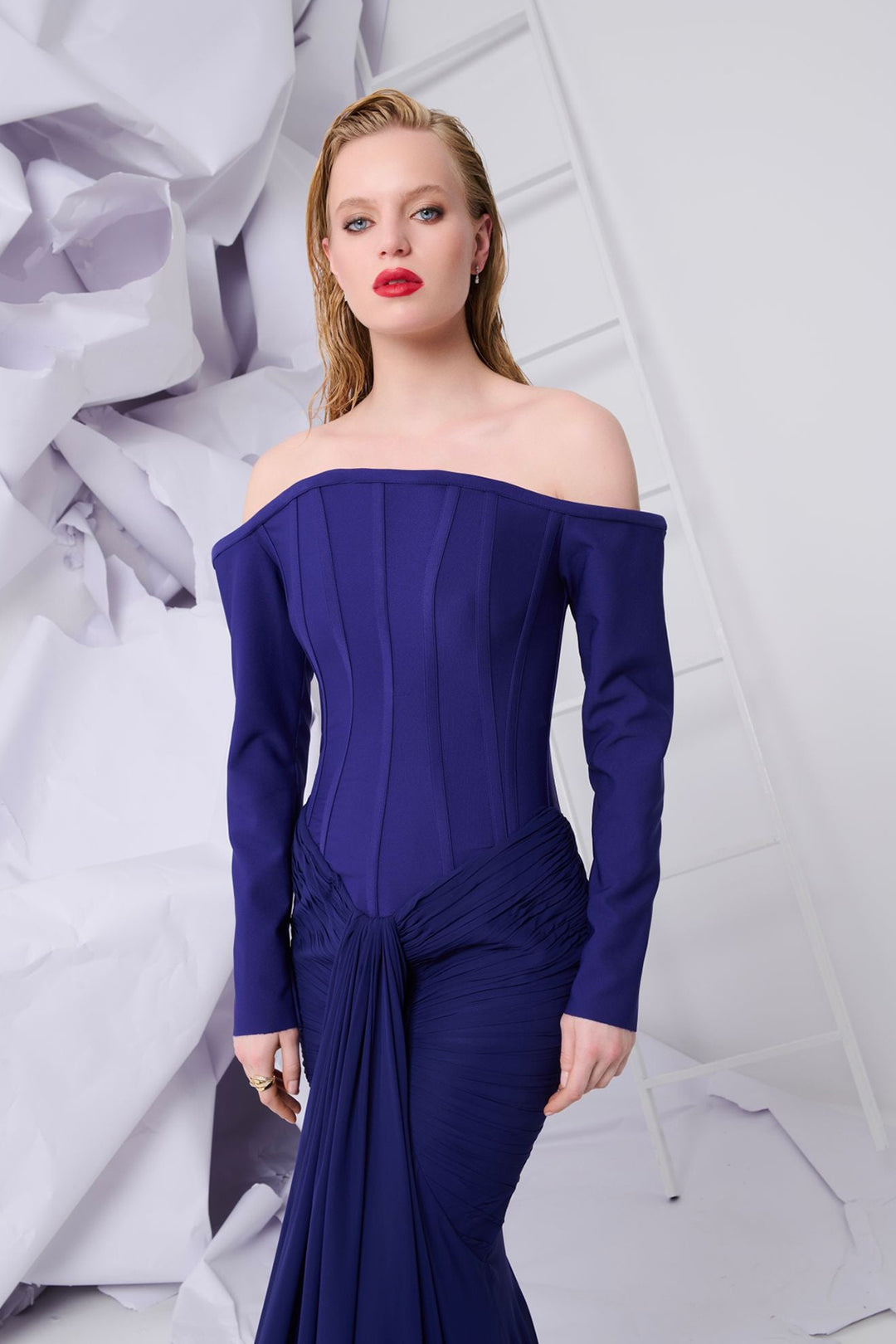 Corseted Mermaid Chiffon Dress