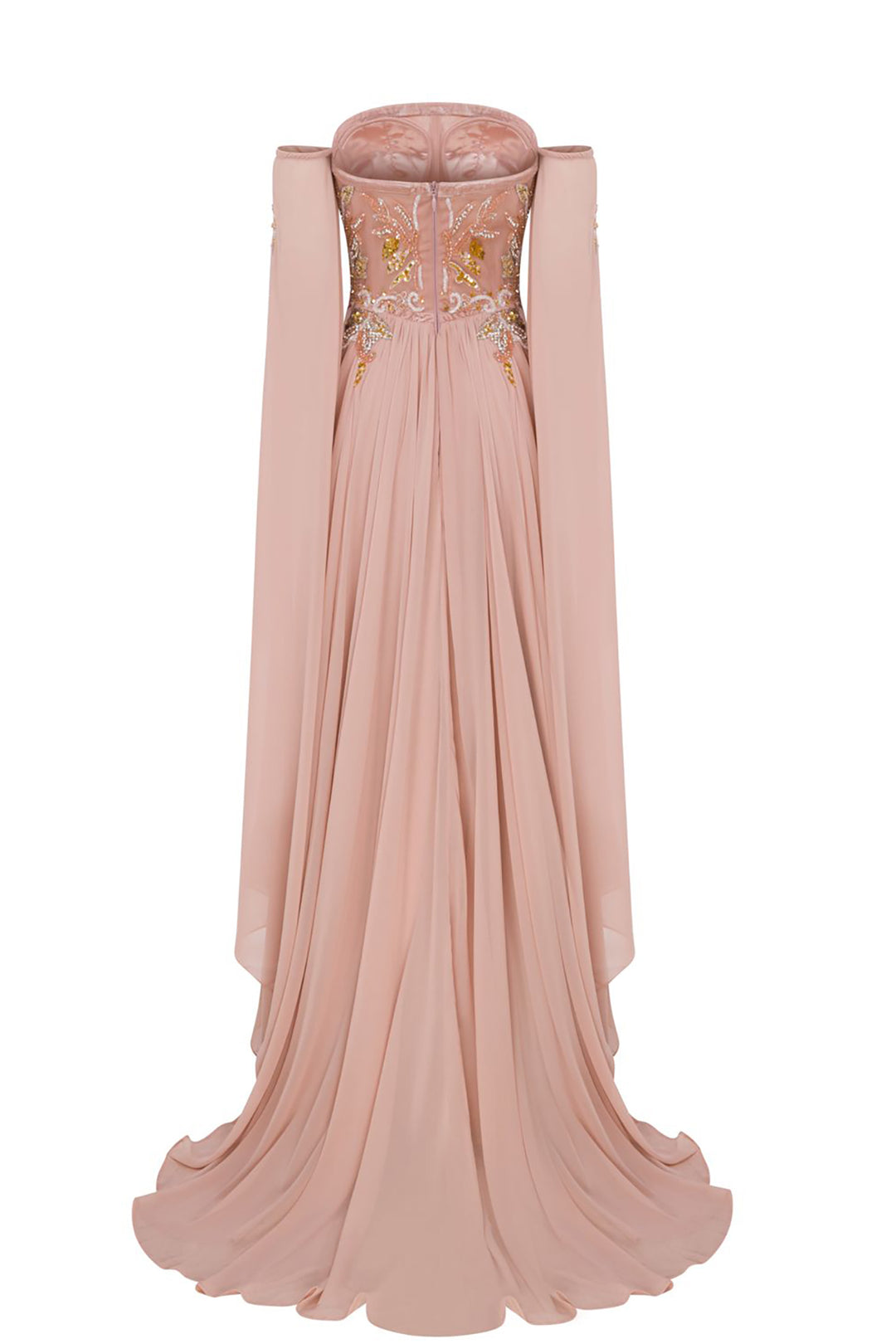 Off-The-Shoulder With A-Line With Floral Embroidery