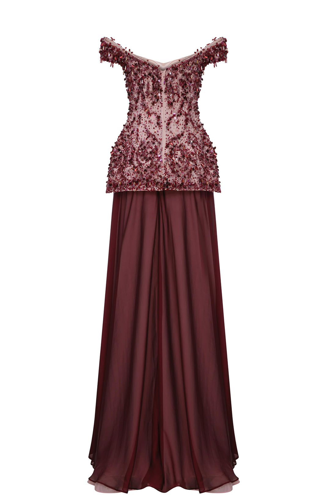 Beaded Off-The-Shoulder Dress