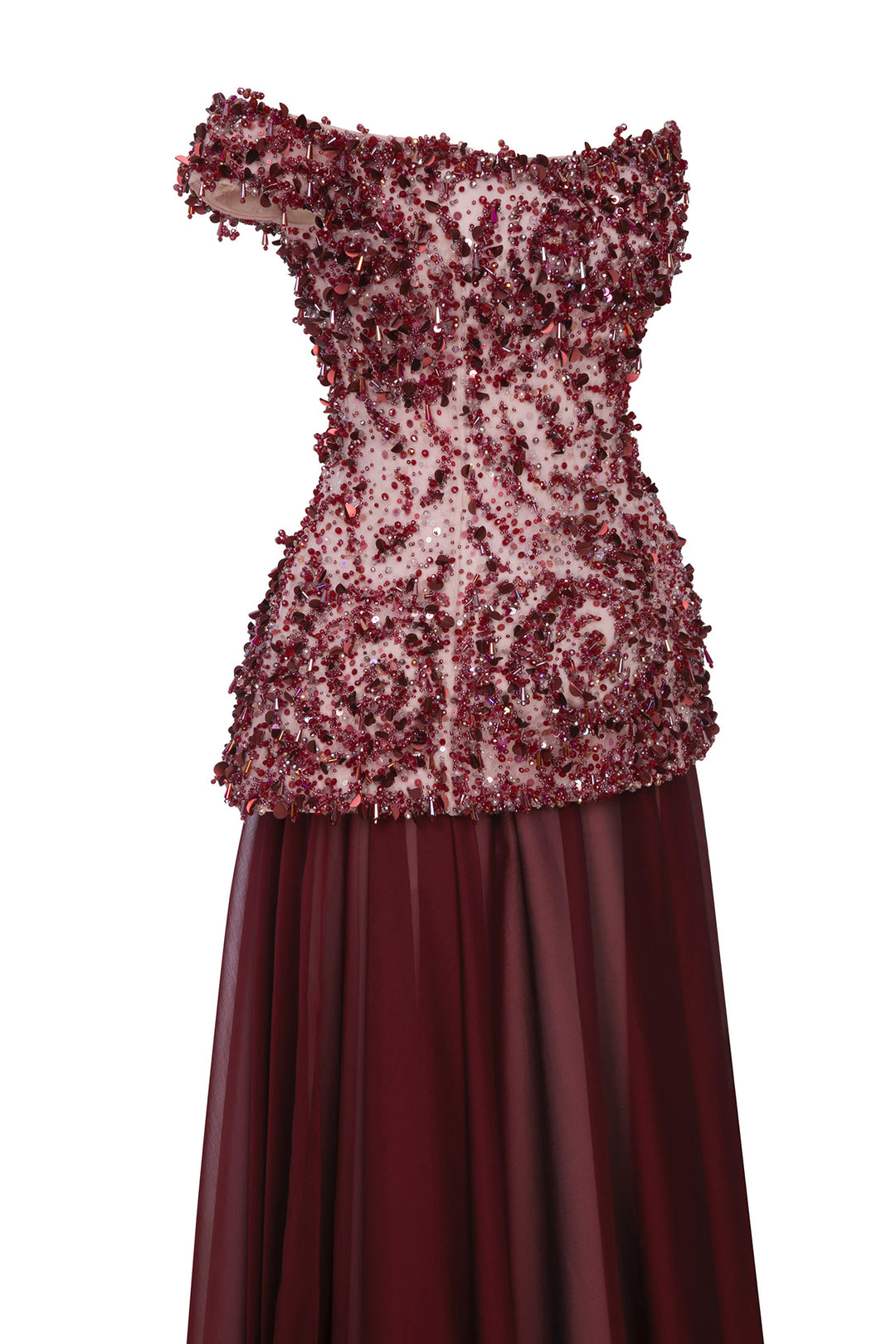 Beaded Off-The-Shoulder Dress