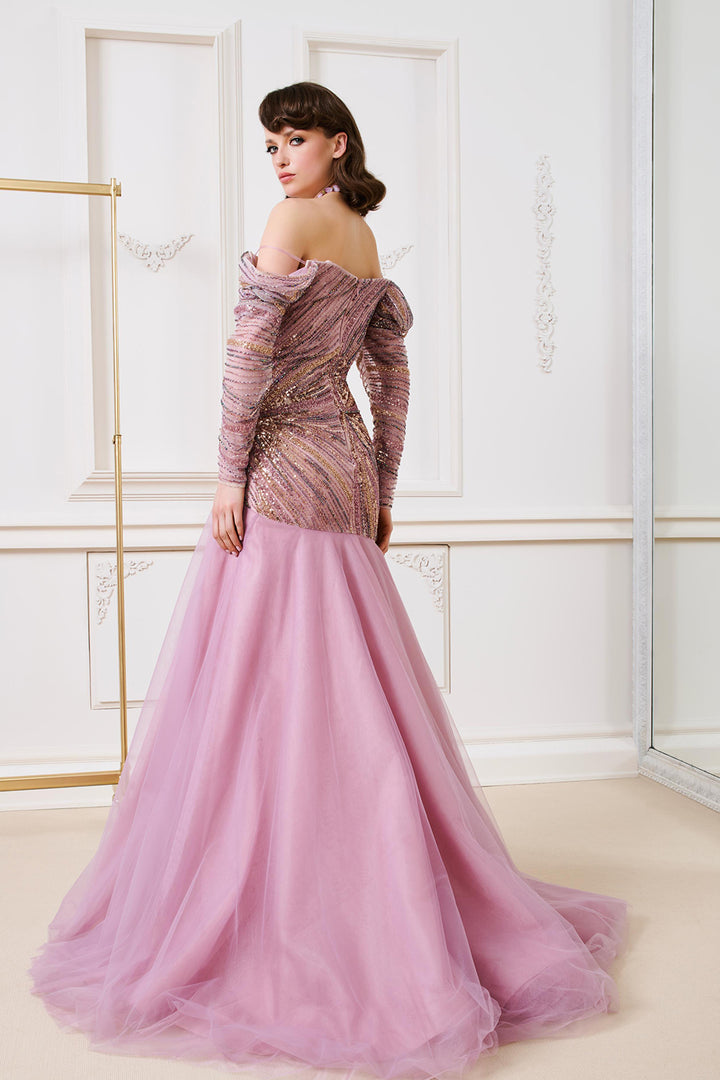 Off-The-Shoulder A-Line with Corset Waist