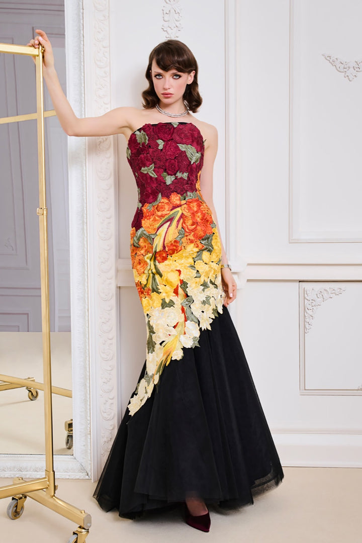 Mermaid Bodice with Floral Appliqué