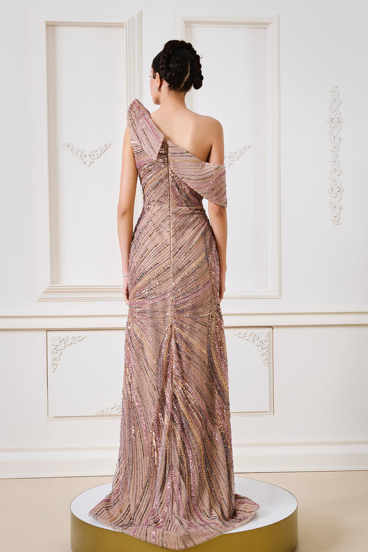 Column with Draped One-Shoulder