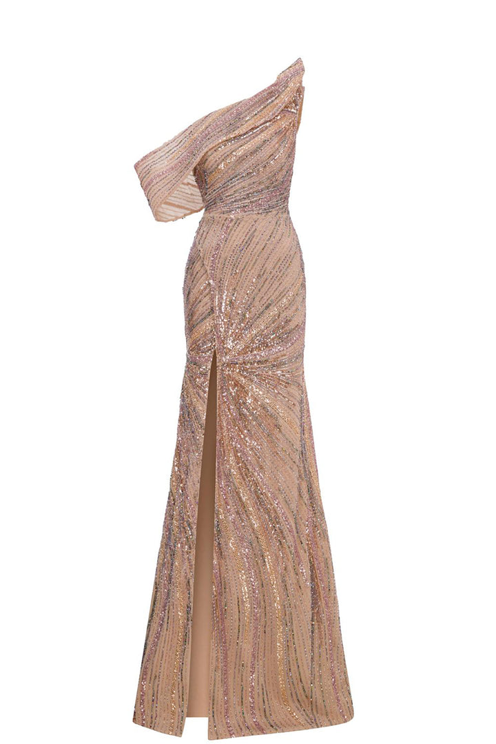 Column with Draped One-Shoulder