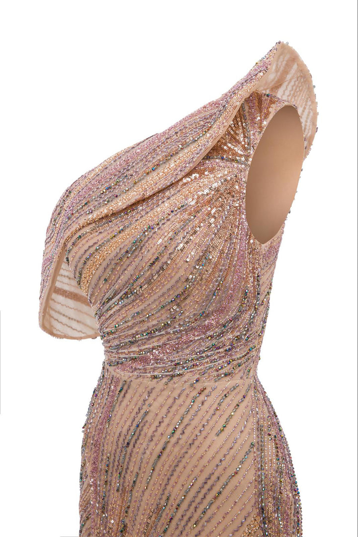 Column with Draped One-Shoulder