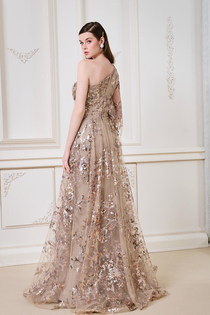 One-Shoulder Silhouette with Diagonal Strap