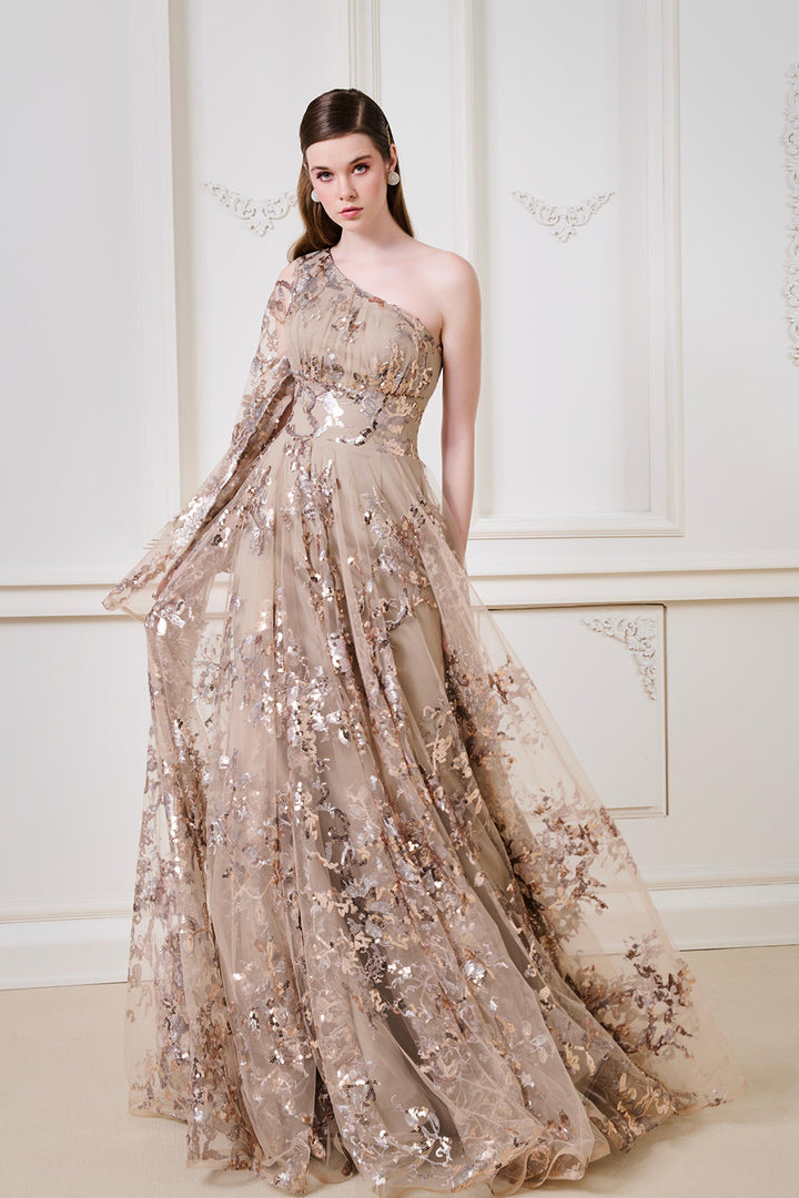 One-Shoulder Silhouette with Diagonal Strap