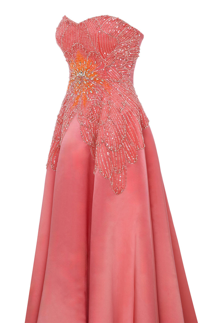 Embellished Strapless A-Line Dress