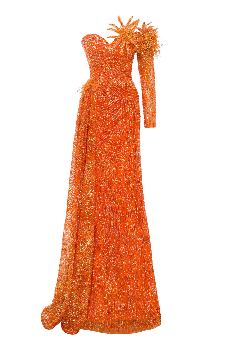 Asymmetrical One-Sleeve Dress