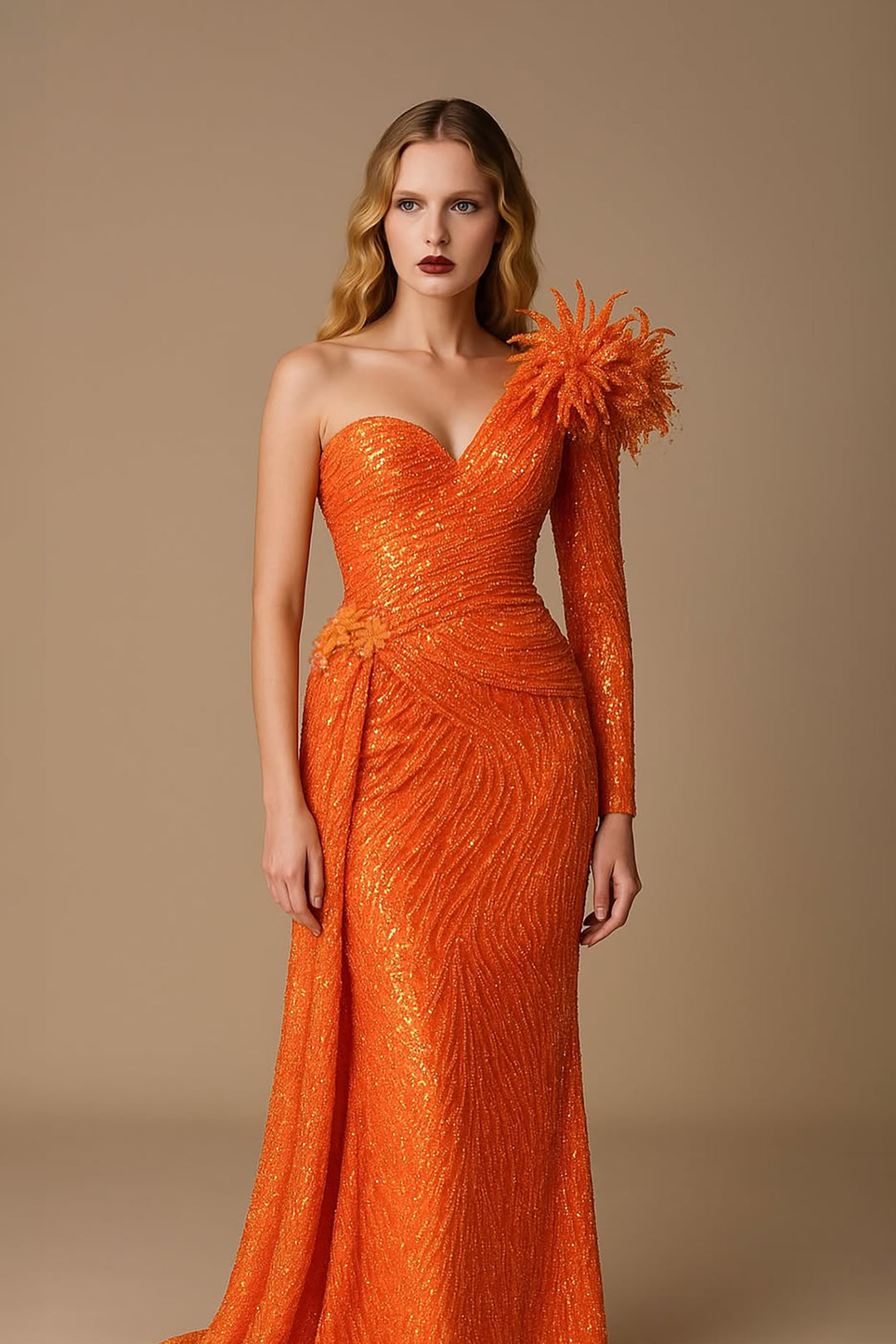 Asymmetrical One-Sleeve Dress