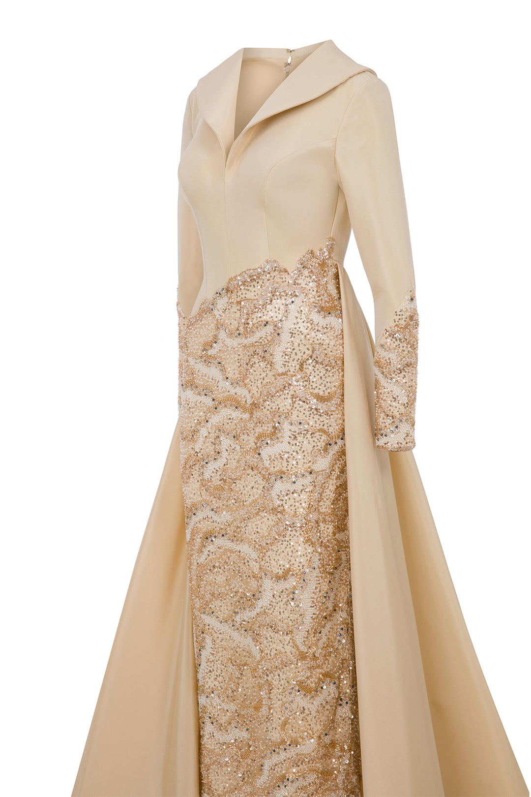 Embellished Long Column Dress