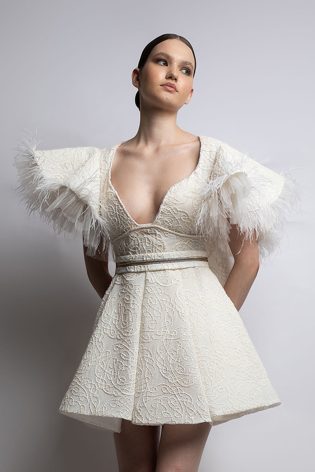 Printed A-line Mini Dress Off-White / FR 38 Printed A-line Mini Dress Off-White / FR 38