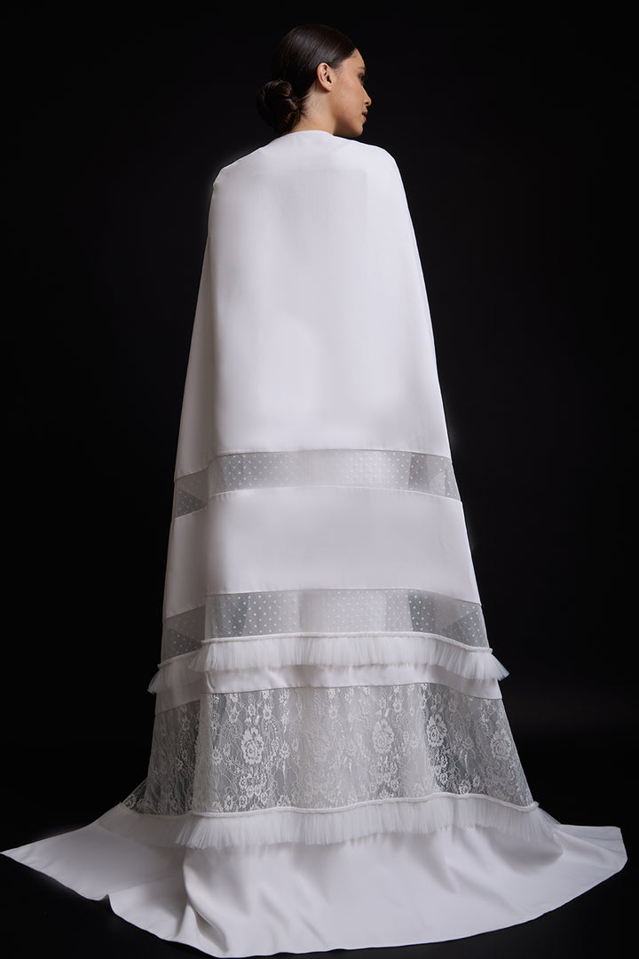 High-Neck Cape with Column Dress