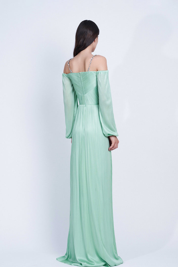 Fitted Full-Length Dress with Slit