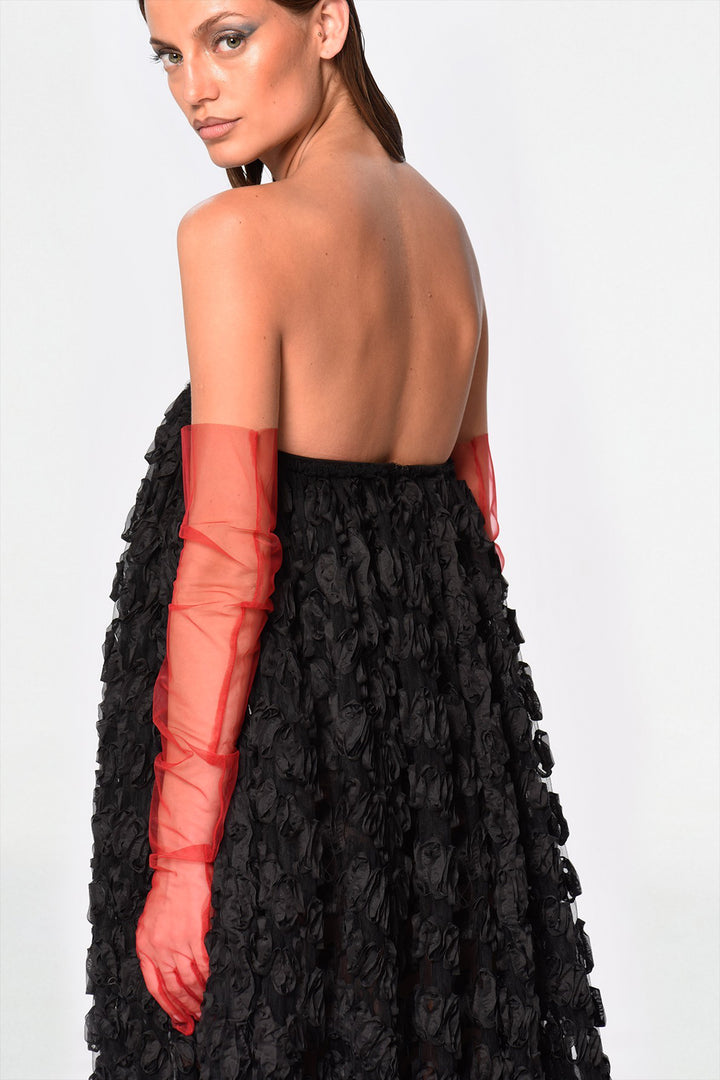Strapless Long Dress with V-Neckline